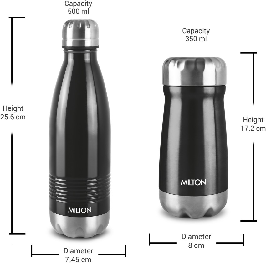 Milton Thermosteel Double Walled Vacuum Flask 350 ml Silver