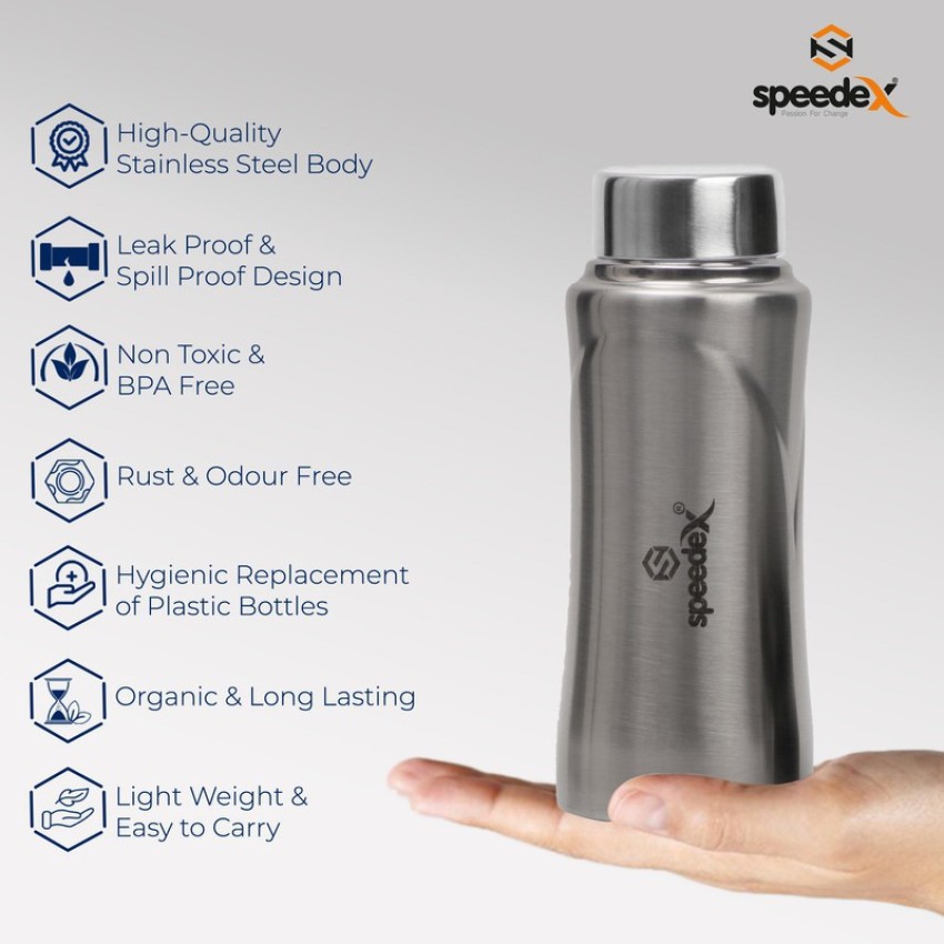 Milton Light Weight Aqua StainlessSteel Silver 750ML 1Pc Water Bottle,Leak  Proof