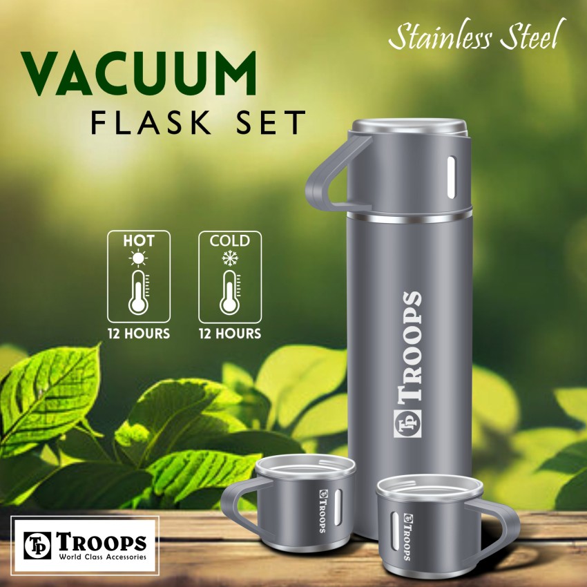 Stainless Steel Thermo 500ml/16.9oz Vacuum Insulated Bottle with Cup for  Coffee Hot drink and Cold drink water flask.(Blue,Set)