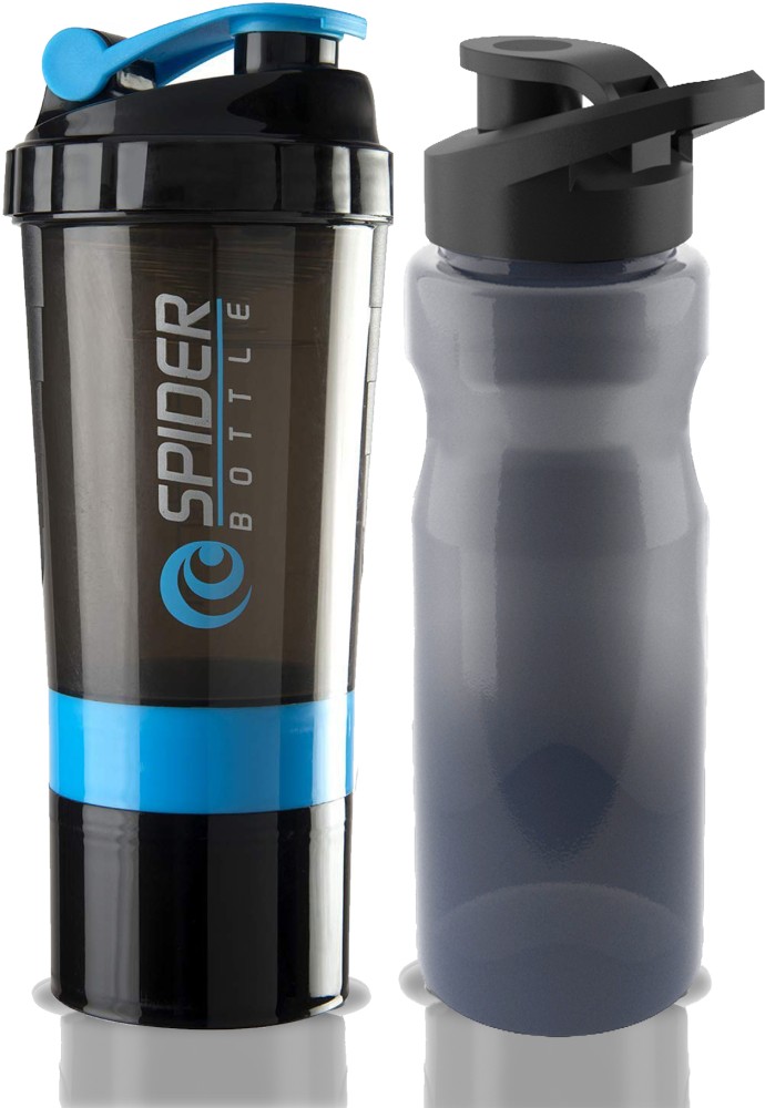 COOL INDIANS SHAKER BOTTLE FOR GYMBPA-FREE AND 100% LEAK-PROOF PROTEIN  SHAKER BOTTLE WITH 2 EXTRA STORAGE COMPARTMENT (500ML SHAKER) (BLACK) 