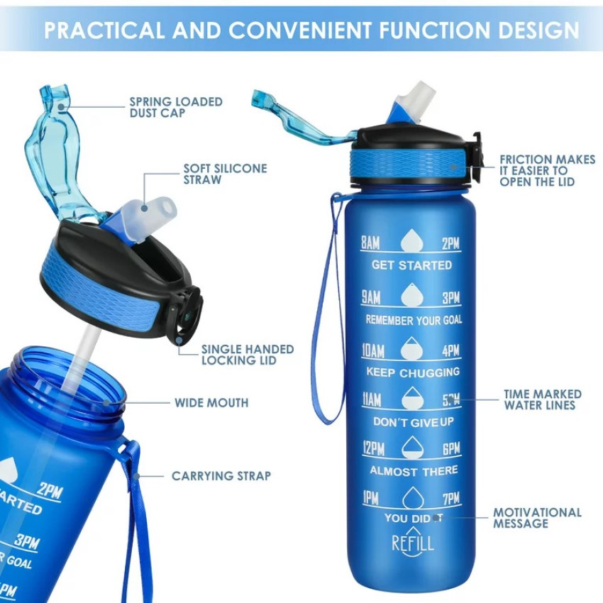 Goals Stainless Steel Half Gallon Water Bottle with Straw