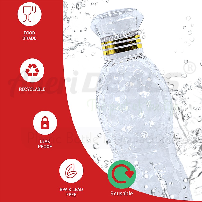 New Crystal Bottle Refrigerator- 1000ml Plastic Clear Water Bottle Ceylon