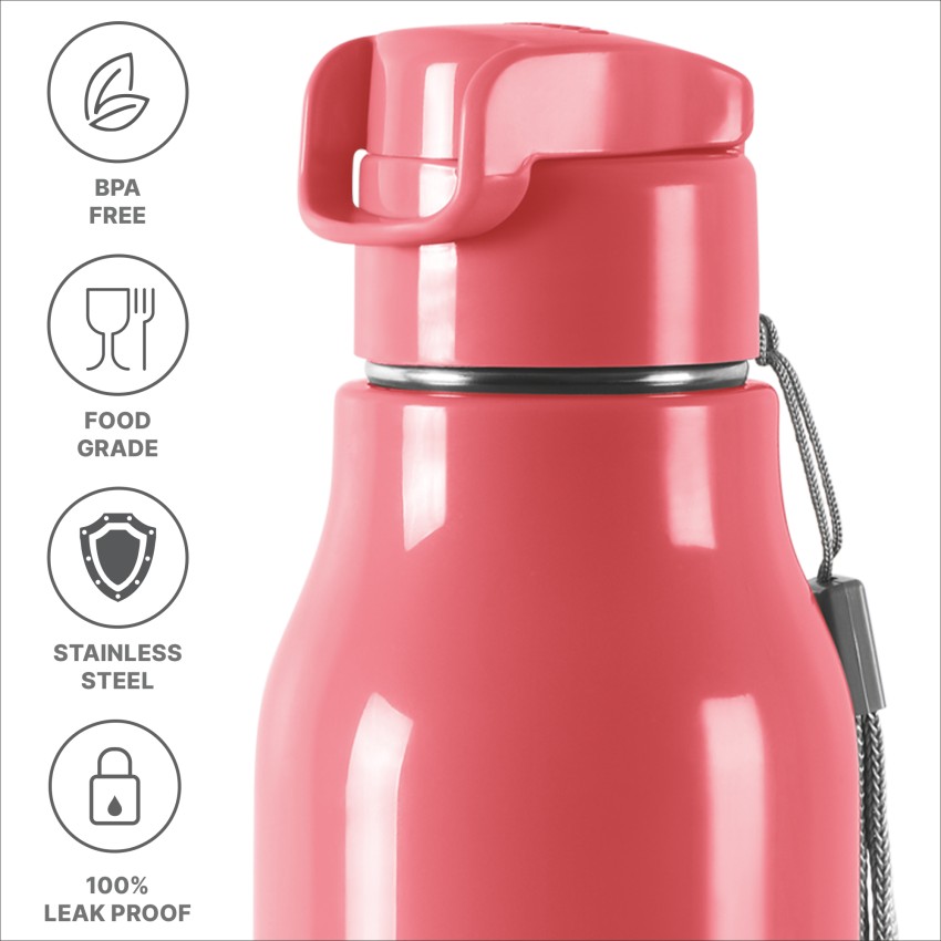 Milton Steel Marble 900 Insulated Inner Stainless Steel Water Bottle, 1  Piece, 630 ml, Light Pink | Easy Grip | Leak Proof | Hot or Cold | School 