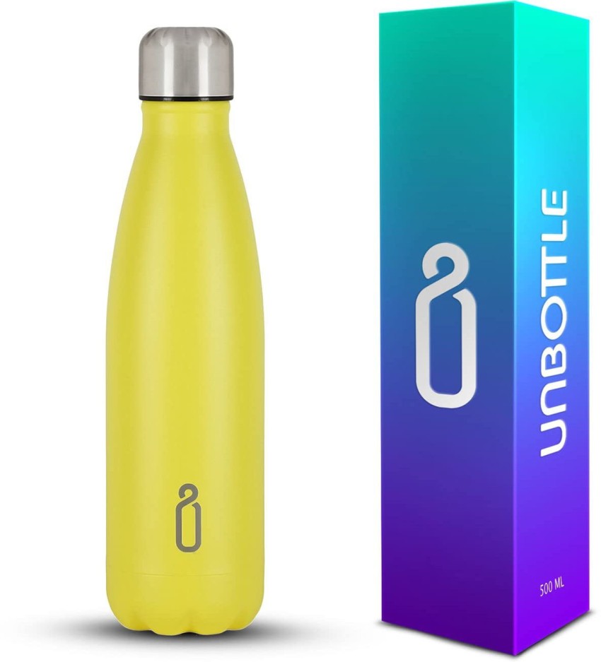 Insulated Water Bottle Stainless Steel Yellow 500 ml Neon 200209
