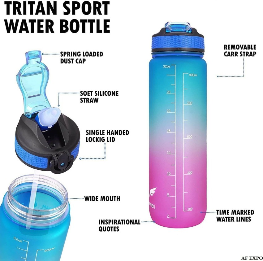 Tritan BPA Free Water Bottle With Time Marker 500/700/1000ml