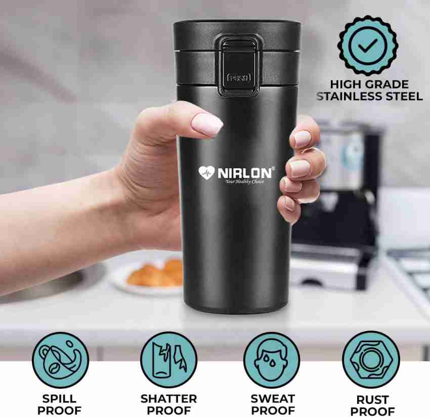 Sumeet Stainless Steel Vacuum Hot & Cold Travel Mug / Tumbler for  Drinks,Tea and Coffee, 350ML, Pack of 1, Black