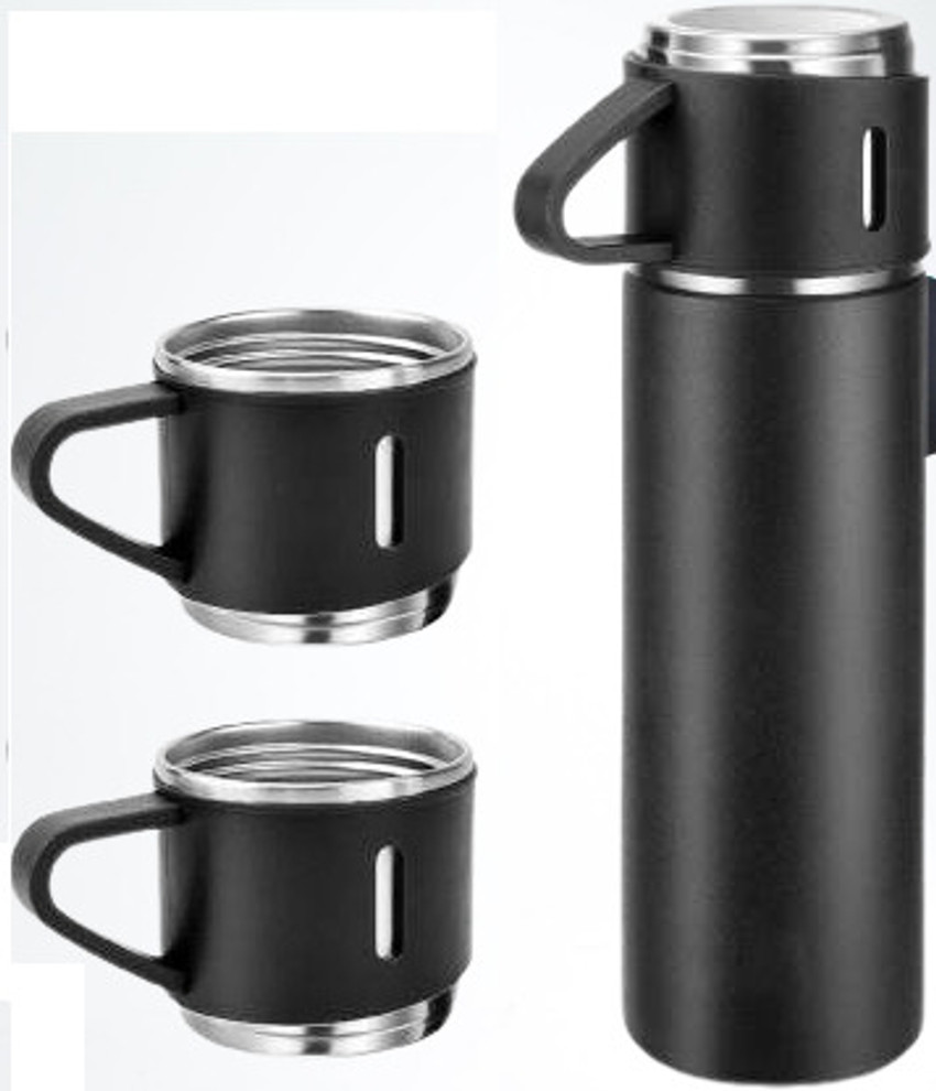 Thermos flask with two cups sales