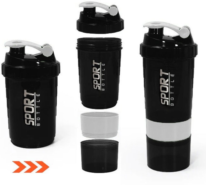 Protein Shaker Bottles with Powder Storage, 500ML Gym Sports