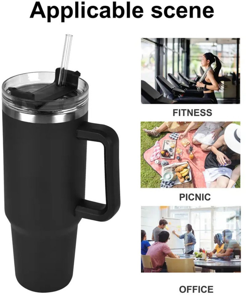 40 Oz Tumbler Insulated Water Bottle With Straw Flip Straw Tumbler Travel  Mug Cup With Handle For Women And Men