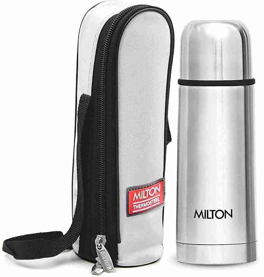 Milton Thermosteel Flip Lid 1000, Double Walled Vacuum Insulated Thermos  1000 ml | 34 oz | 1 Ltr | 24 Hours Hot and Cold Water Bottle with Cover