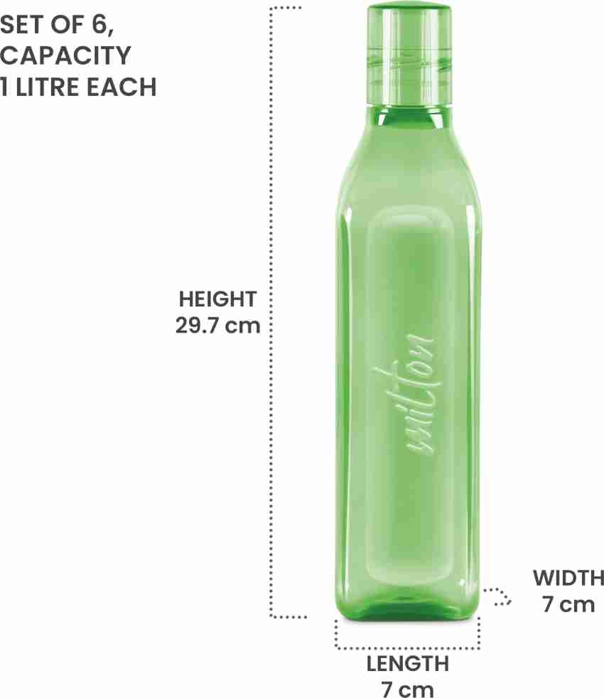 Milton Prime 1000 Pet Water Bottle, Set of 5, 1 Litre Each, Assorted | BPA Free | 100% Leak Proof | Office Bottle | Gym Bottle | Home | Kitchen 