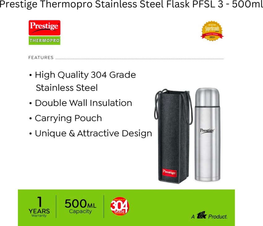 Prestige Stainless Steel Vacuum Flask 500ML - Silver