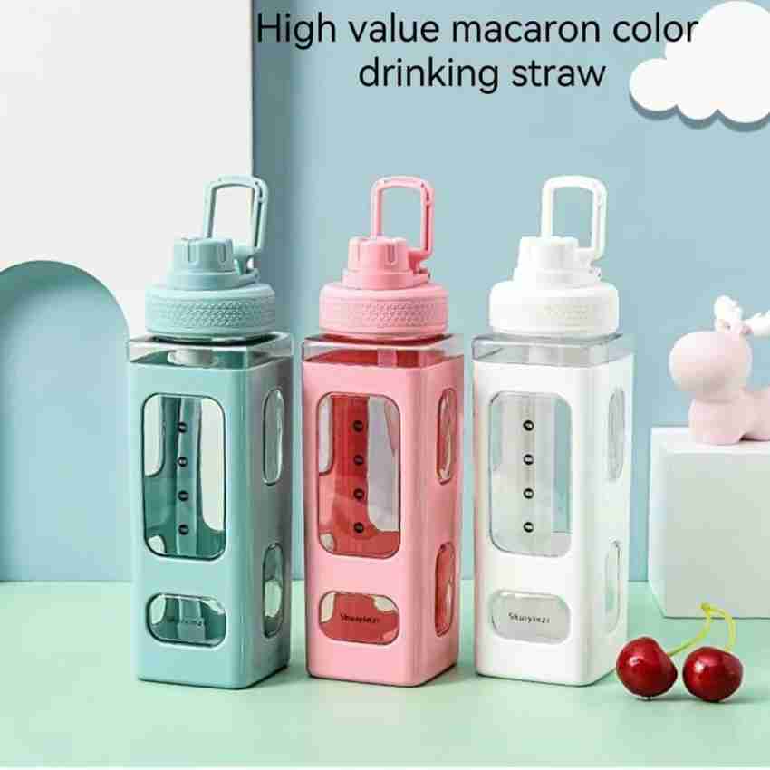 MANIBAM IMPEX Kawaii Water Bottle with Straw & Sticker No Leak