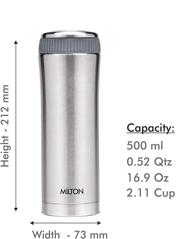 Milton Thermosteel Optima Flask, Steelplain,Silver