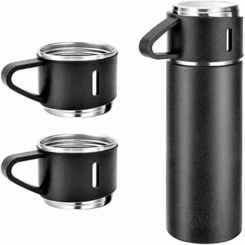 Giftographer Stainless Steel Water Bottle with 3 Cup Vacuum Flask