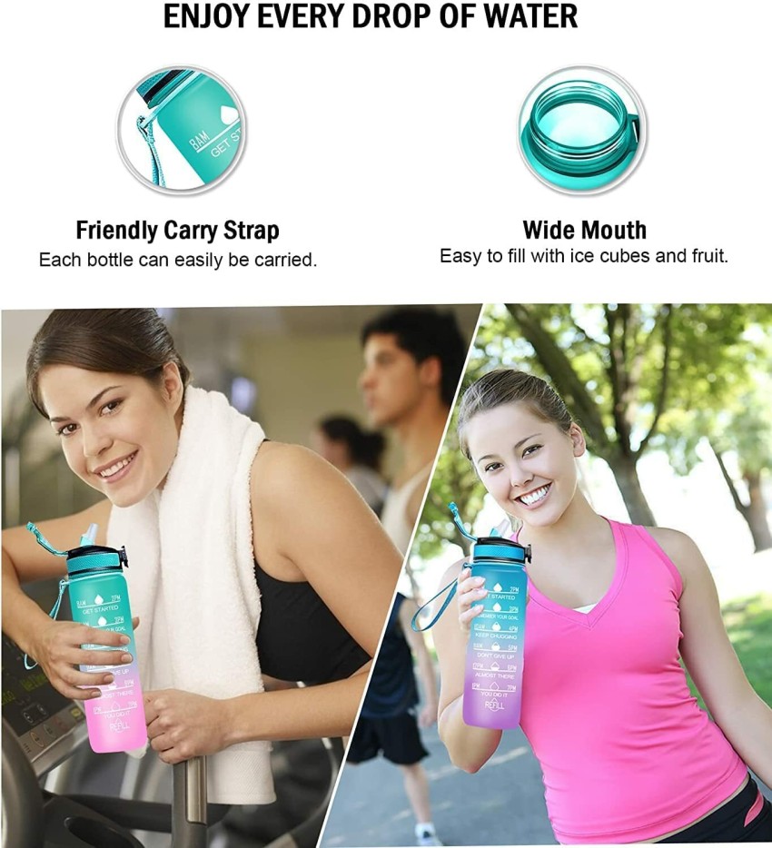 DNkitch Silicone Motivational Water Bottle Boys & Girls for GYM