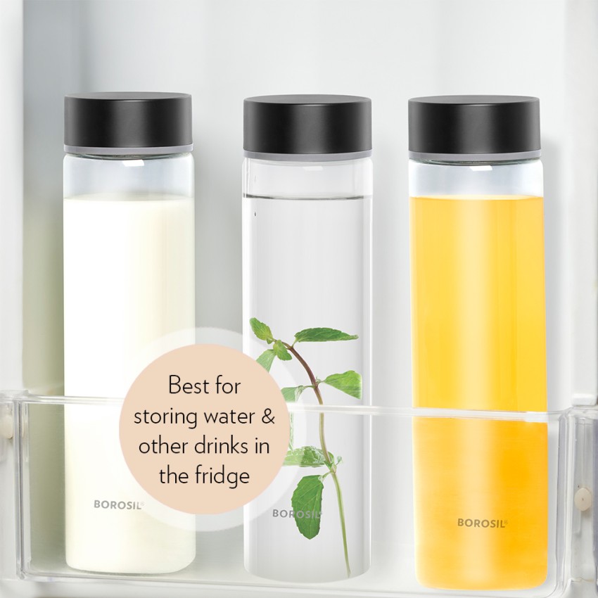 Buy Neo Borosilicate Glass Bottle - Silver Lid 550 ml at Best