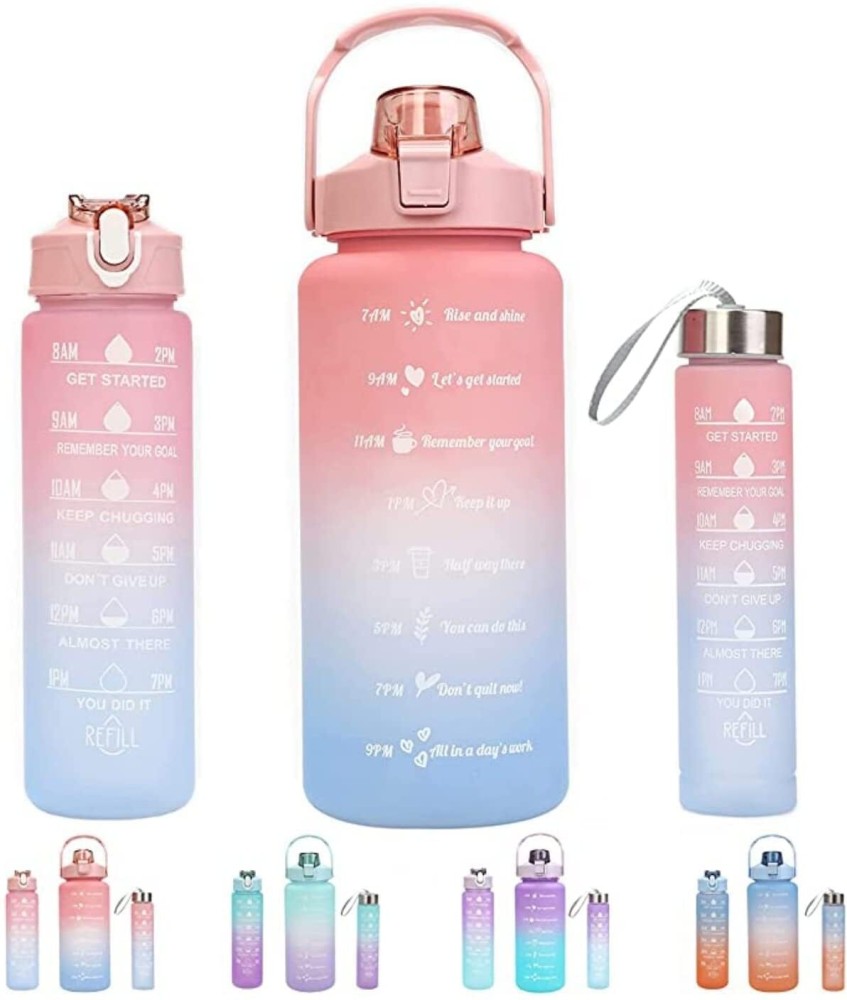 3pcs Water Bottle Motivational Sports Water Bottle Leakproof