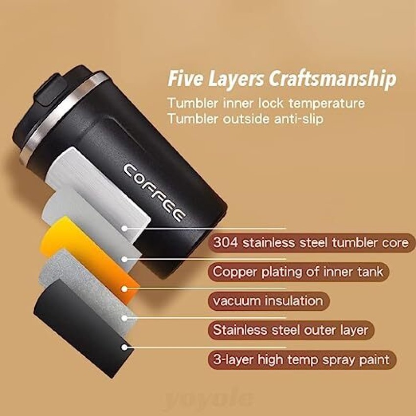 510ml Coffee Mug Stainless Steel Temperature Display Vacuum Flask Insulated  Cup