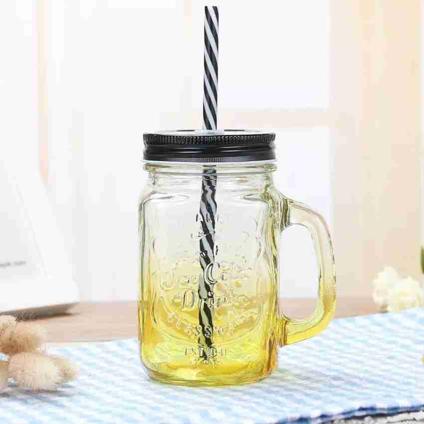 Creative Glass Coffee Cup with lid 480ml 16oz Beer Juice Coffee Milk Tea  Milkshake Mojito Cocktail