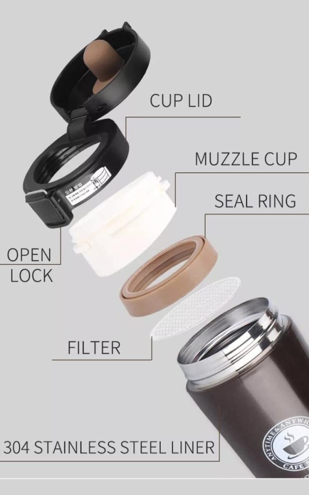 Flip insulating mug 350ml black