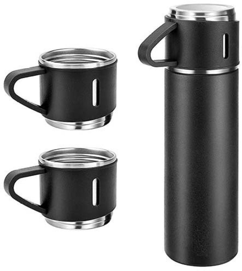 Bypass Flask Gift Set with Two Cups Hot Cold Steel Thermos Vacuum