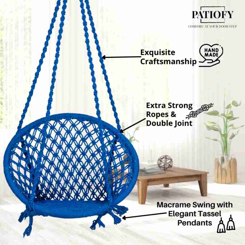 Patiofy Made in India Baby Cotton Hanging Swing Chair with Safety