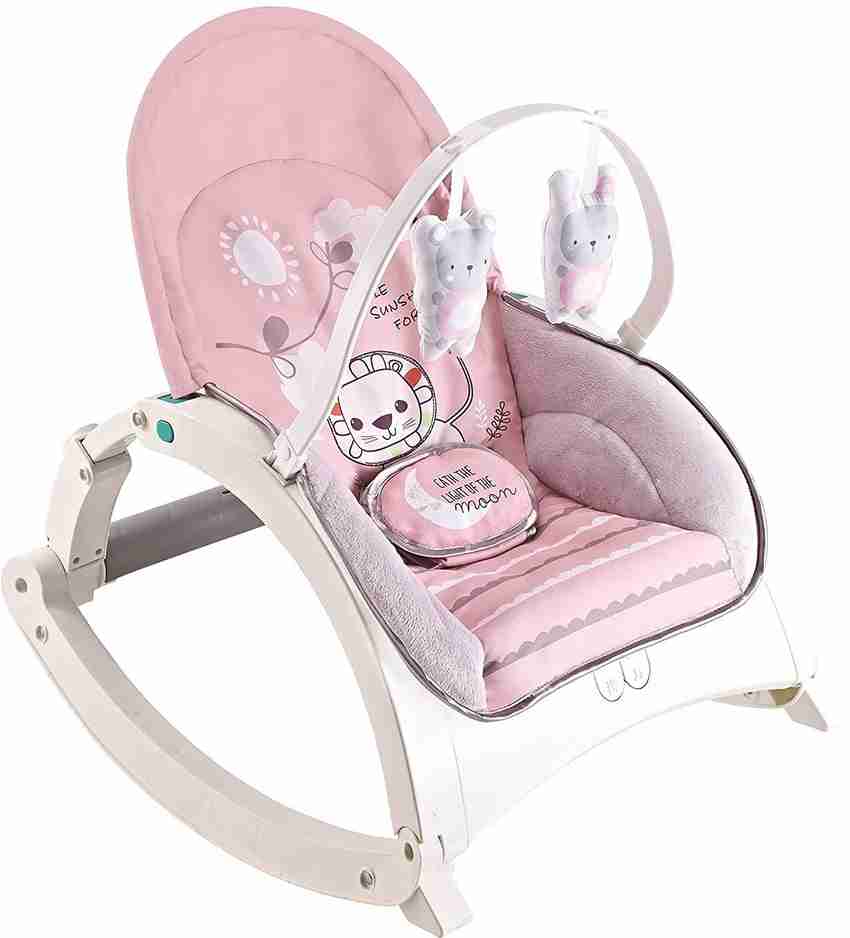 Baby rocker with vibration and music top