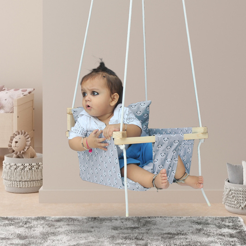 Wooden hot sale baby swing