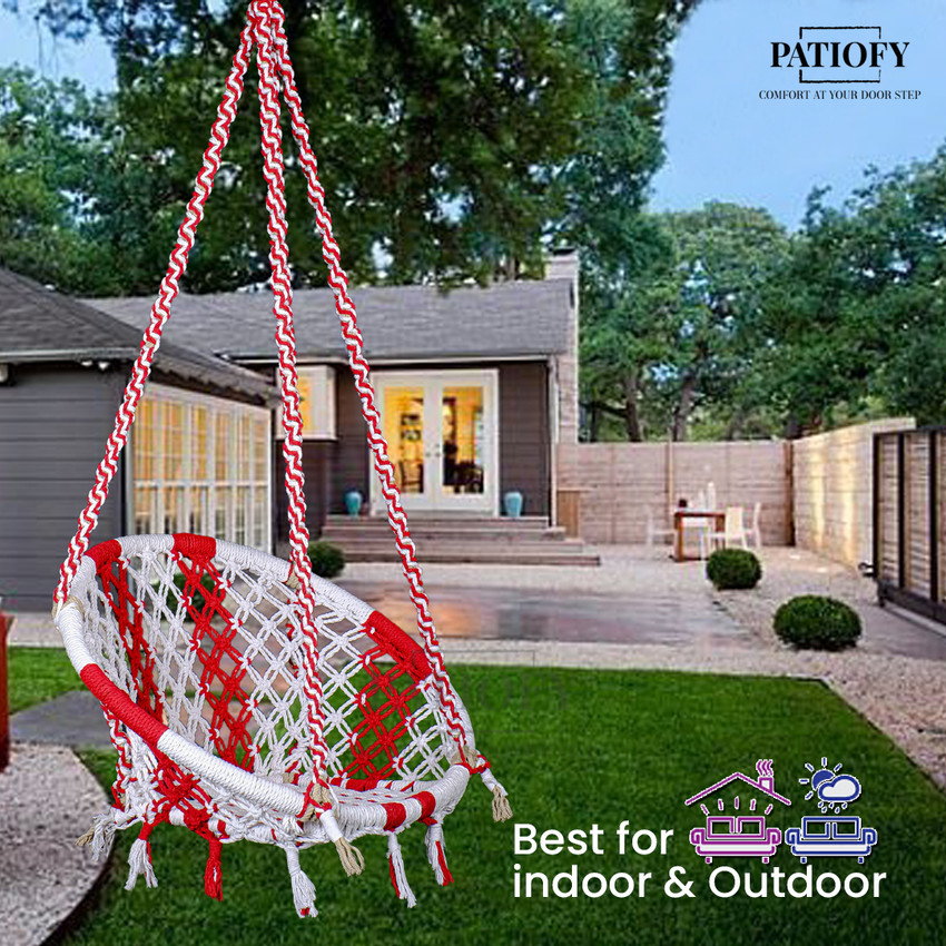 Patiofy Indoor Swing with Hanging Kit Cotton Large Swing Price in