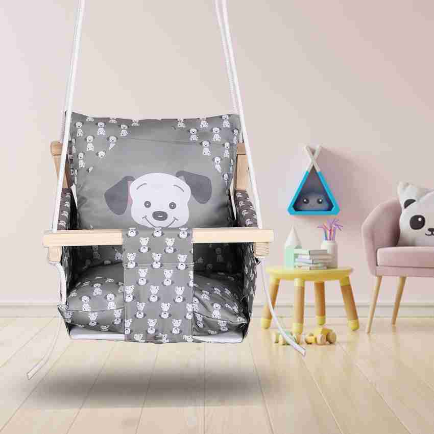 Windson Craft Wooden Baby Swing for Kids jhula with 2 Pillows 6