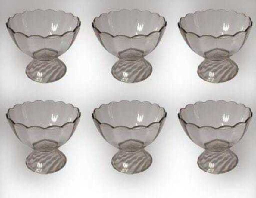 Plastic Bowls - Clear Floral Dessert Bowls