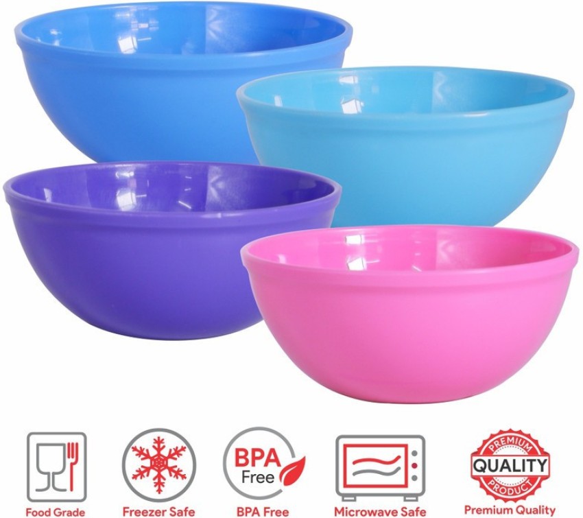 Plastic Mixing Bowl Set for Kitchen, Serving Bowls Set (Microwave Safe, 750  ml)