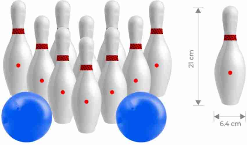 GRDTOYS Bowling Set with 10 Pins and 2 Ball White color Bowling