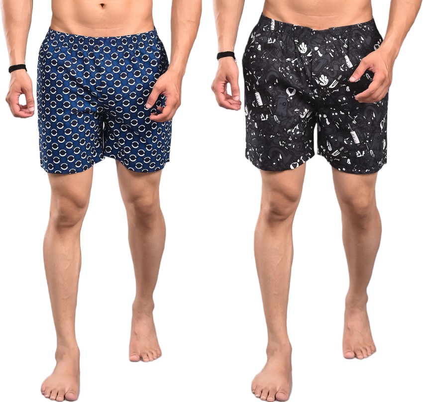 Men's Assorted Printed Boxer Shorts (Pack Of 3) 100% Cotton, 59% OFF
