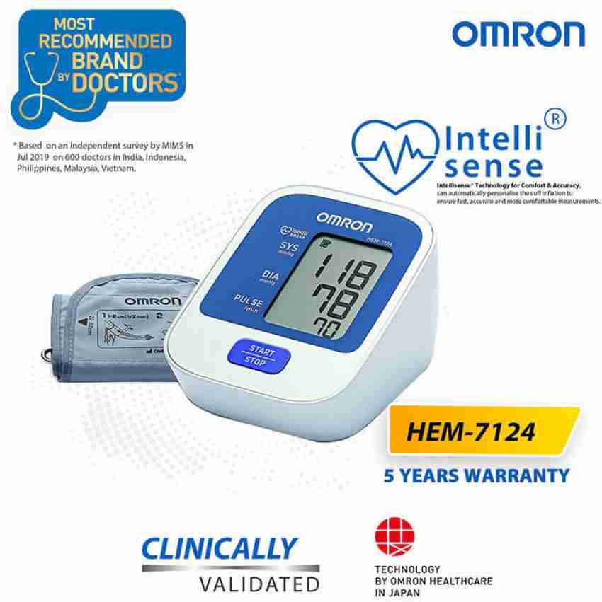 Omron Hem 7124 Fully Automatic Digital Blood Pressure Monitor with  Intellisense Technology Most Accurate Measurement