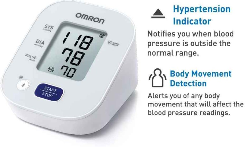 Omron HEM 7141T1 Bluetooth Blood Pressure Monitor With Body Movement  Detection & Cuff Wrapping Guide Technology