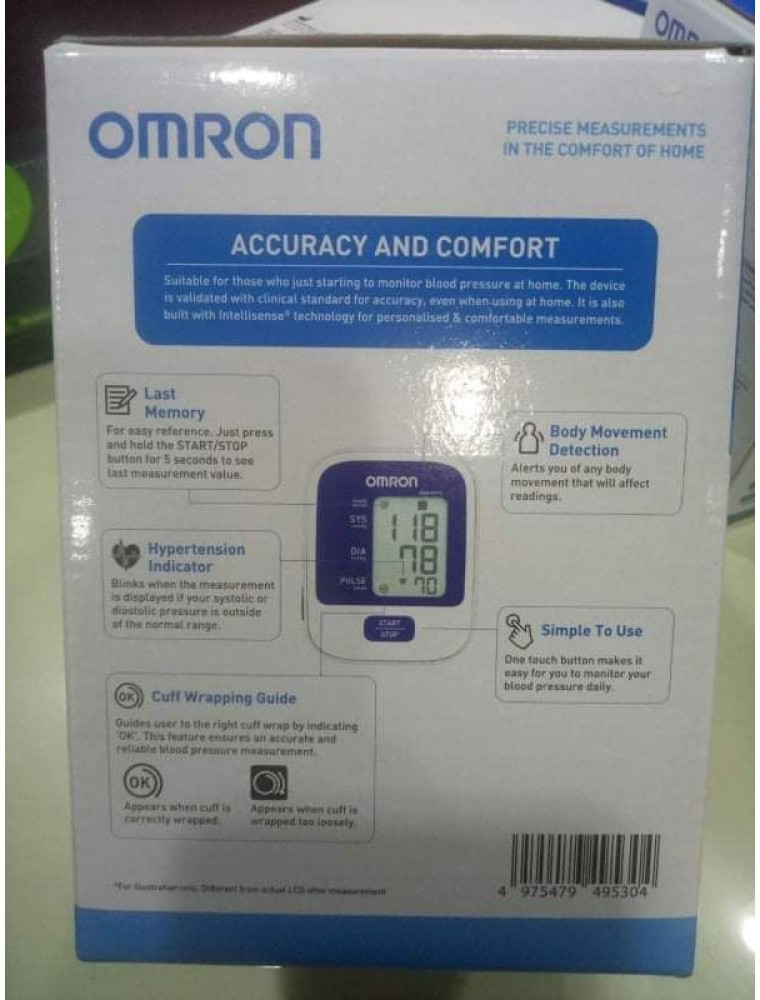 Omron Hem 7121J Fully Automatic Digital Blood Pressure Monitor with  Intellisense Technology & Cuff Wrapping Guide Most Accurate Measurement  (White)