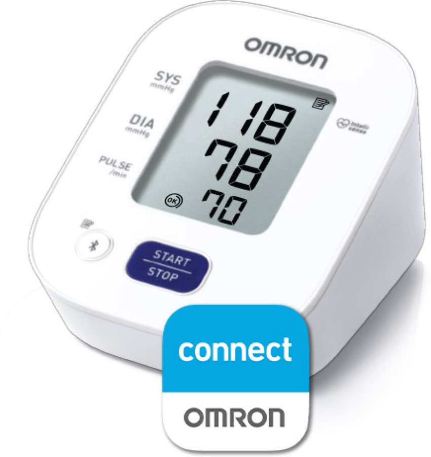 Omron HEM 7143T1A Digital Bluetooth Blood Pressure Monitor with Cuff  Wrapping Guide & Intellisense Technology For Most Accurate Measurement  (Adapter