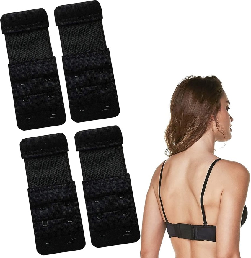 Bra Extender 2-Hook/3-Rows Soft and Comfortable Bra Extension in Skin and  Black