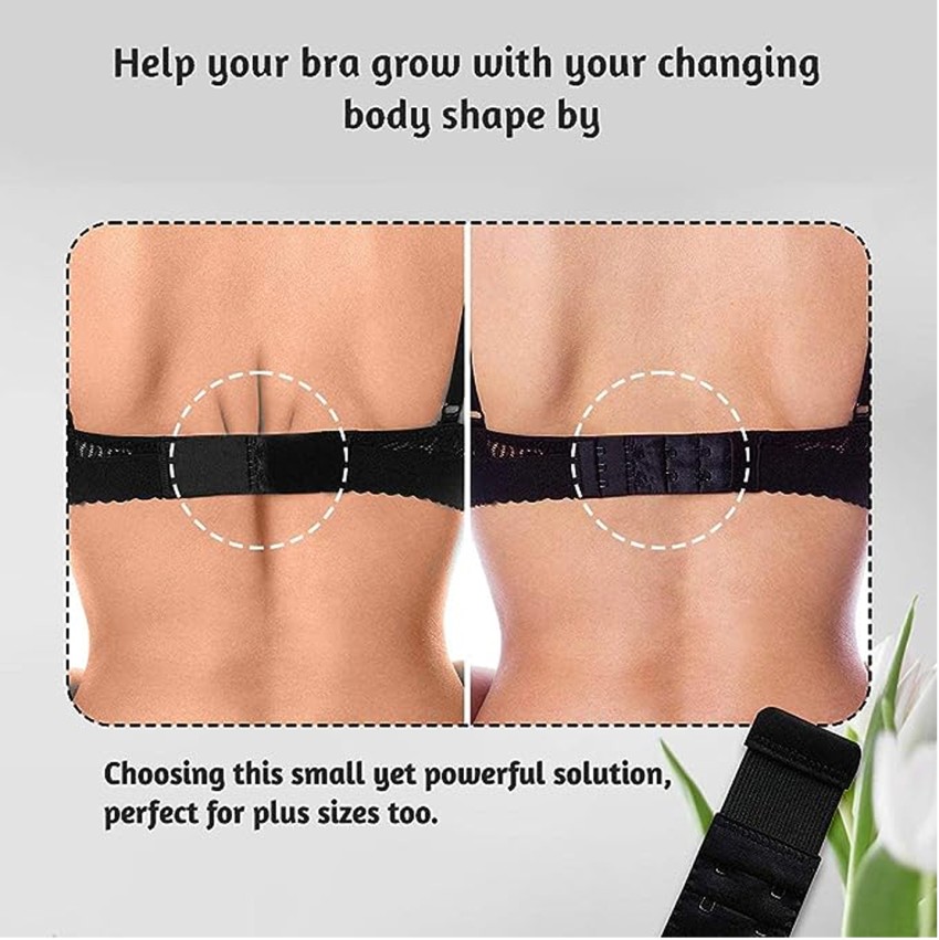 Brah! Extenders: NARROW 2 Hook bra extender 3 pack (White, Beige, Black)  2Hook for bra backs, bands extension at  Women's Clothing store