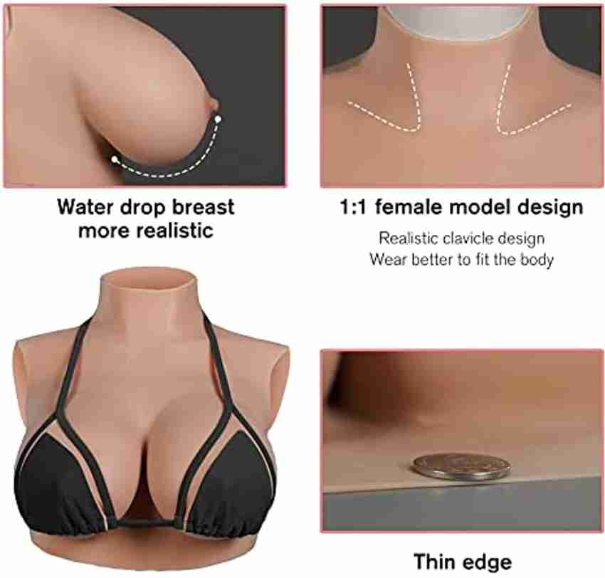 Fake Boobs Silicone Breastplates Breasts Forms BG Cup, ​Silicone Breast  Forms Realistic Fake Boobs Breastplate Cotton Filled for  Crossdresser,Cotton