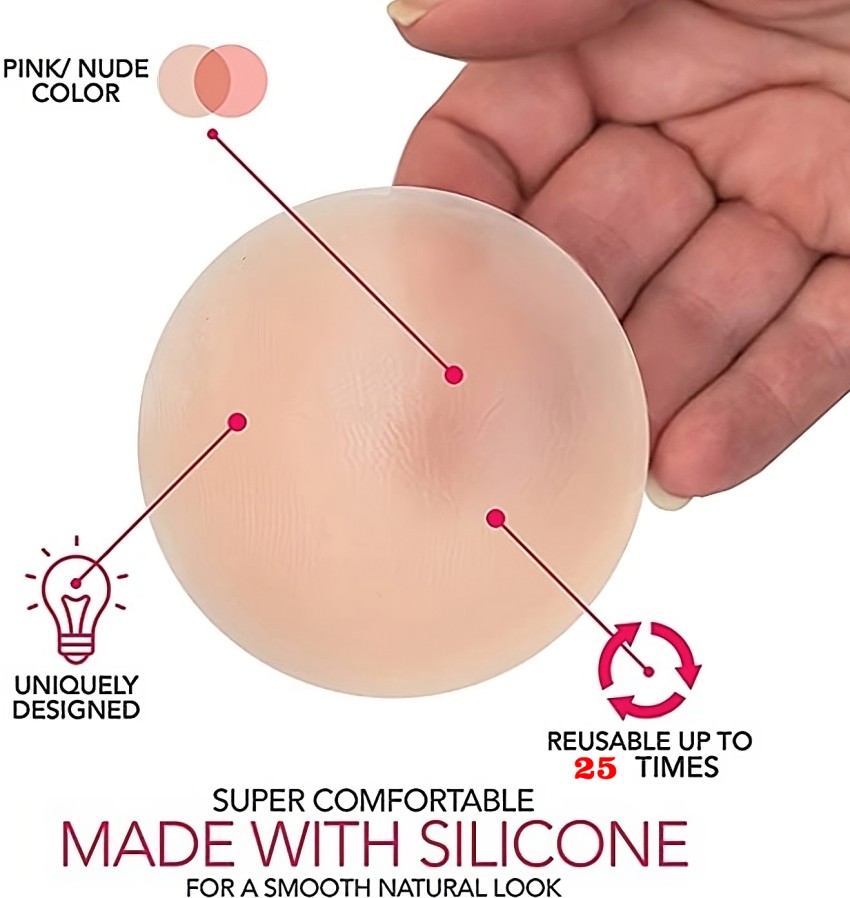Q4S Women's and Girl's Reusable Silicone Peel and Stick Bra Pads