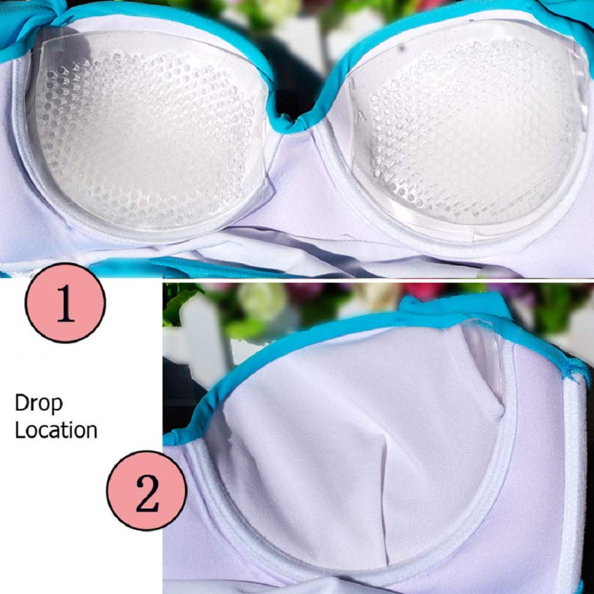 SHCKE Silicone Gel Bra Inserts Pads 1 Pair Cleavage Enhancers Pads, Push Up  Breast Cups Soft Comfortable More Lighter 