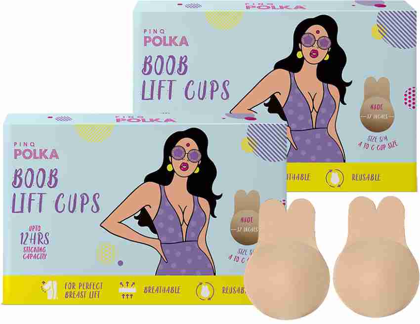 Buy Pinq Polka Premium Reusable Breast Lift Cup (Nude) For Push Up/Lift,  Rabbit Shaped, A-B Cup Size Online