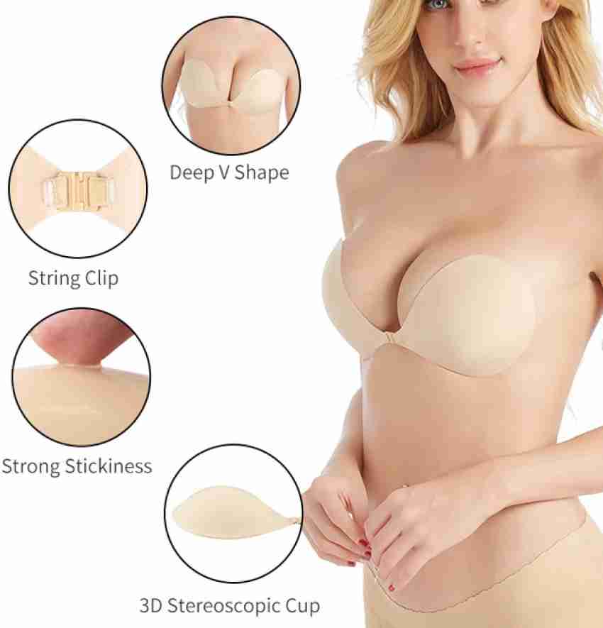 Peralent Women's Silicone Adhesive Padded Push-Up Bra Pad (Size