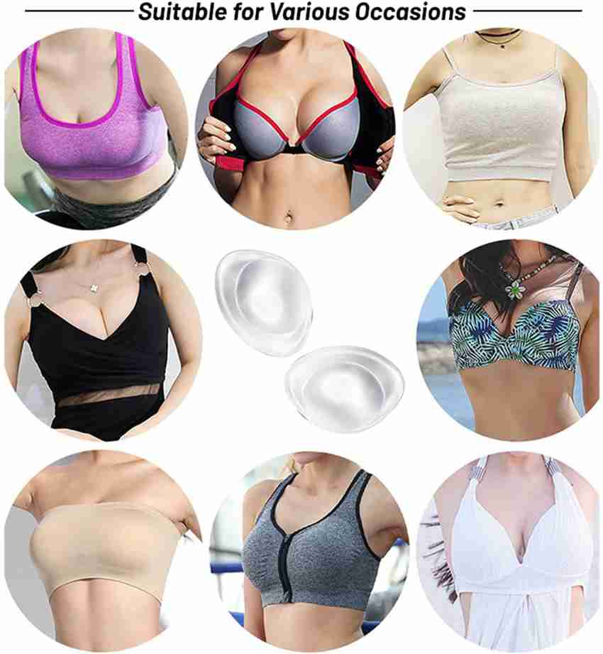 Clear Silicone Bra Inserts - Triangle Gel Breast Inserts Enhancers  Waterproof Push Up Pads Bra for Bikini Swimsuit