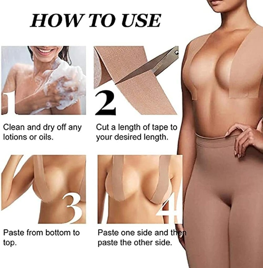 Boob Tape And 10 Pcs Petal Backless Nipple Cover Set, Breathable