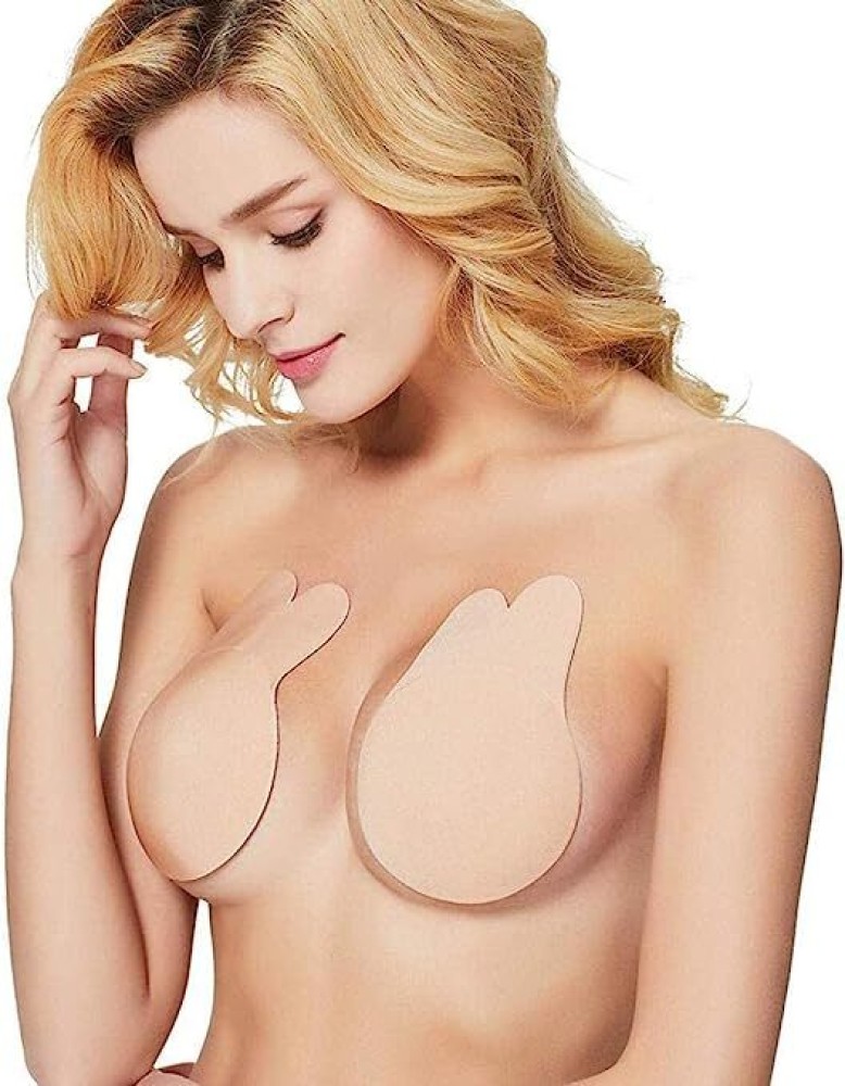 B Free nude sticky adhesive push-up cleavage enhancing bra, Size F
