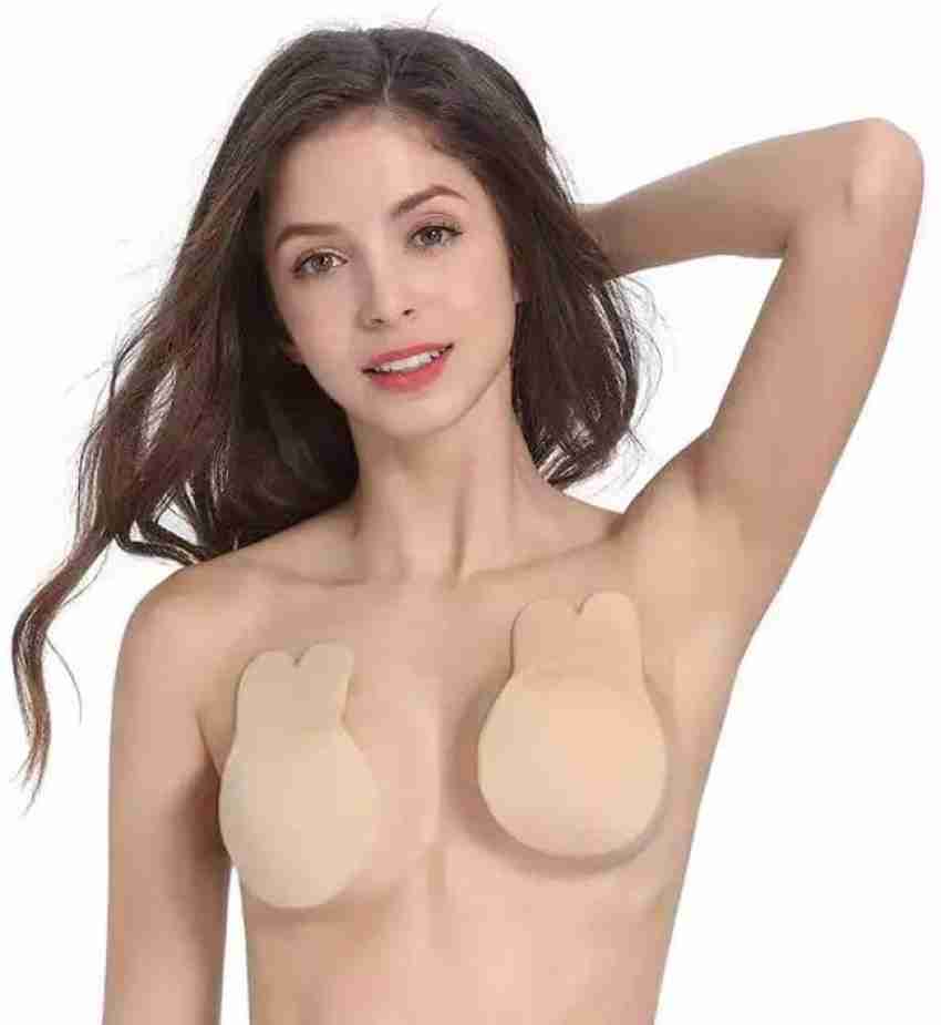  Bye Bra Fabric Pull Up Bra, Rabbit Form Adhesive Bra, Adhesive  Pull Up Bra, Breast Lifting Pasties, Reusable Adhesive Nipple Covers,  Beige, M and XL, M, Beige : Clothing, Shoes 
